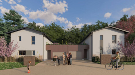 Programme immobilier neuf LE HAMEAU DES AMOUREUX - Décines-Charpieu : logements neufs modulables et verdoyants en centre-ville (69150) - Référence : 14871