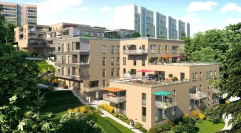 Programme immobilier neuf 180° - La Mulatière : Appartements T2–T5 avec espaces extérieurs et parkings sécurisés près des commerces (69350) - Référence : 443