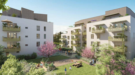 Programme immobilier neuf nidéal - Saint-Priest résidence centrale avec jardin paysager (69800) - Référence : 18313