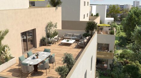 Programme immobilier neuf LES JARDINS D'ELSA - Vaulx-en-Velin : logements neufs studio–T5 proche du Carré de Soie (69120) - Référence : 15713