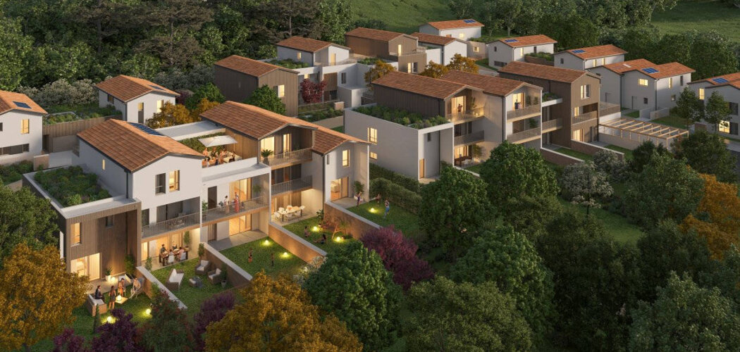 Programme immobilier neuf LE HAMEAU DES AMOUREUX - Décines-Charpieu : logements neufs modulables et verdoyants en centre-ville (69150) - Référence : 14871