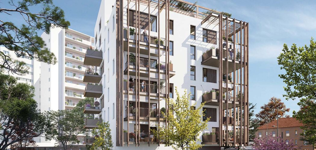 Programme immobilier neuf Céleste - Lyon Mermoz : logements neufs 2 à 5 pièces proches du tramway T6 et des commerces (69008) - Référence : 16019
