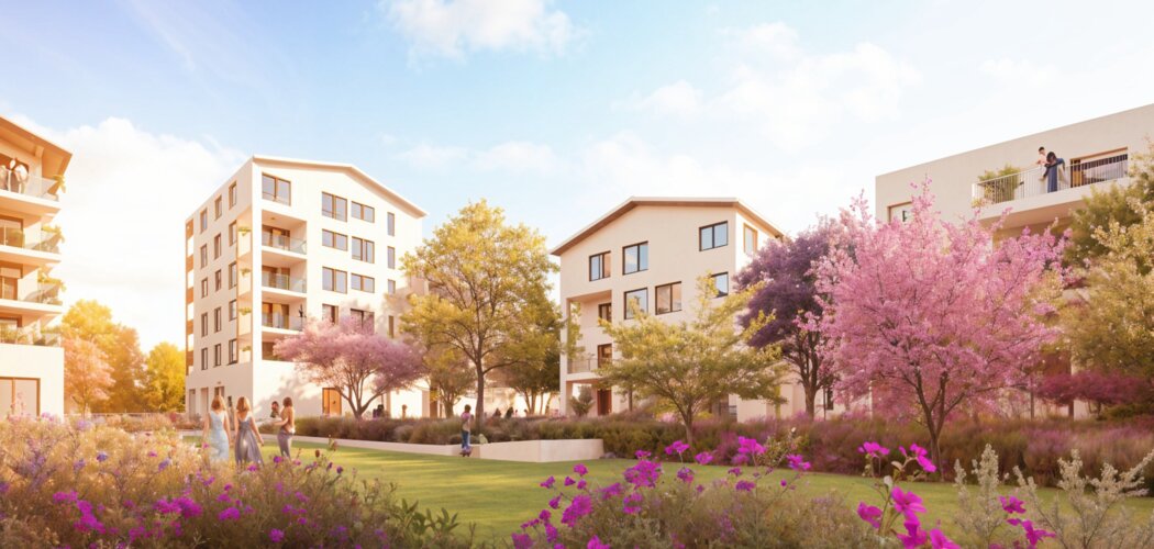 Programme immobilier neuf LES TOITS MAJOLANS - Meyzieu quartier des Plantées proche commodités (69330) - Référence : 16063
