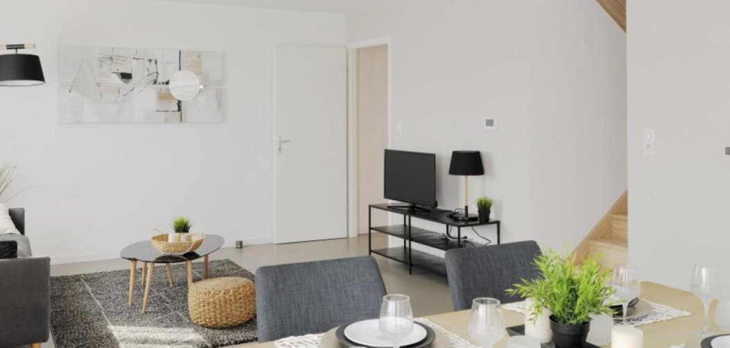 Programme immobilier neuf LES CARRÉS DU CÈDRE - Nuelles : Appartement T4 duplex avec cuisine américaine et jardin arboré proche des établissements scolaires (69210) - Référence : 568