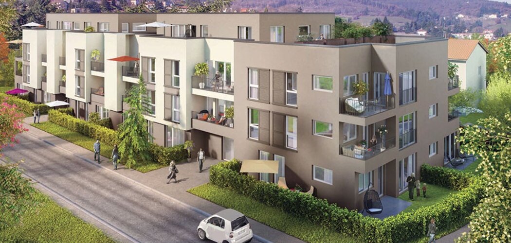 Programme immobilier neuf BLEU HORIZON - Pollionnay : Résidence T2–T5 avec espaces extérieurs et garages dans un environnement champêtre (69290) - Référence : 352