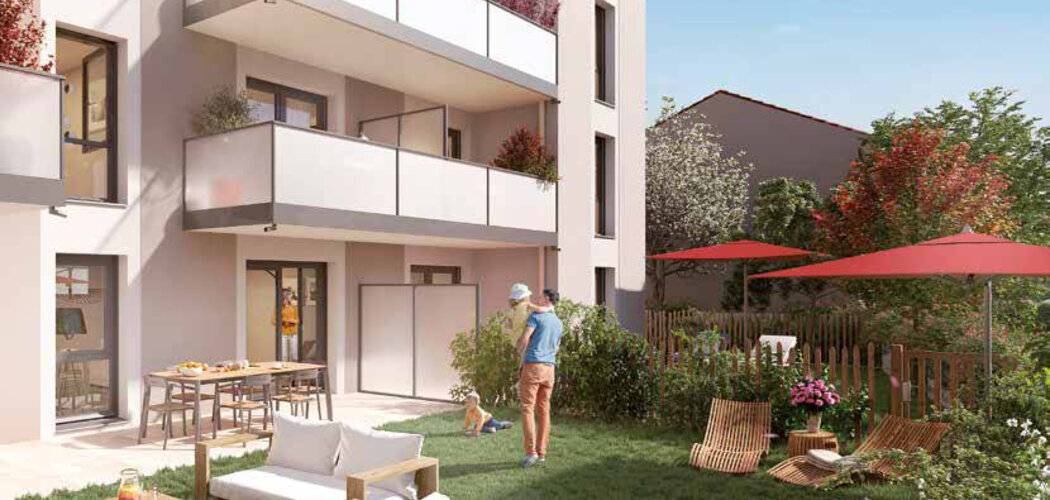 Programme immobilier neuf PATIO D'AZIEU - Saint-Bonnet-de-Mure gare TER de St-Priest à 16 min en voiture (69720) - Référence : 16040