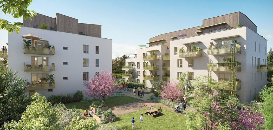 Programme immobilier neuf nidéal - Saint-Priest résidence centrale avec jardin paysager (69800) - Référence : 18313