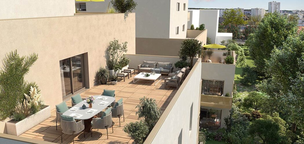 Programme immobilier neuf LES JARDINS D'ELSA - Vaulx-en-Velin : logements neufs studio–T5 proche du Carré de Soie (69120) - Référence : 15713
