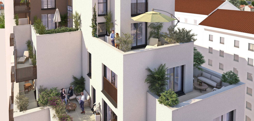 Programme immobilier neuf IRIS - Villeurbanne : logements neufs sécurisés et verdoyants proche des transports (69100) - Référence : 8421