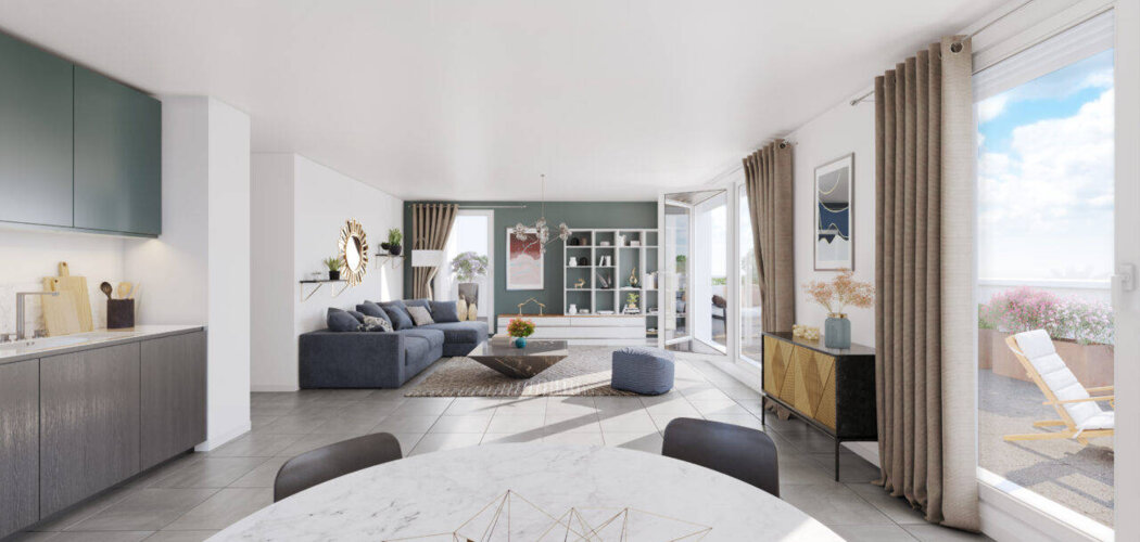 Programme immobilier neuf Les Allées Perroncel - Villeurbanne : Résidence studio–T5 avec cadre résidentiel et confort optimisé proche des transports (69100) - Référence : 17208