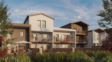 Programme immobilier neuf LE HAMEAU DES AMOUREUX - Décines-Charpieu : logements neufs modulables et verdoyants en centre-ville (69150) - Référence : 14871